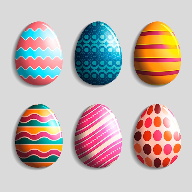 Free vector realistic easter day egg set