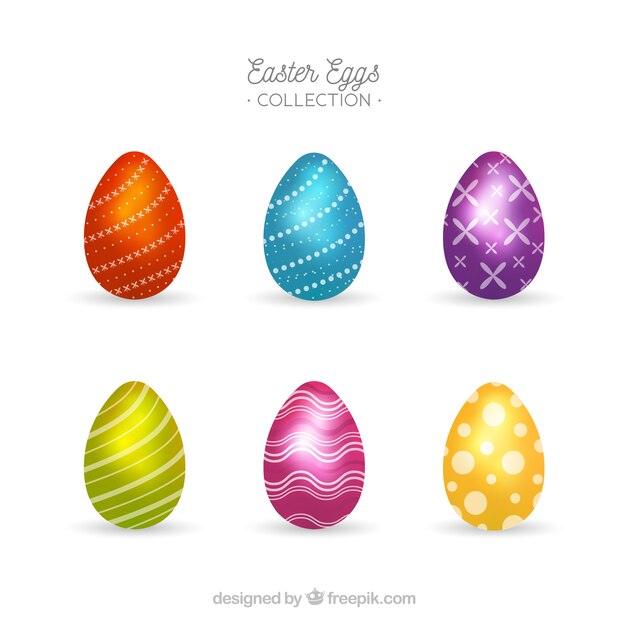現実的なイースターデーの卵の収集