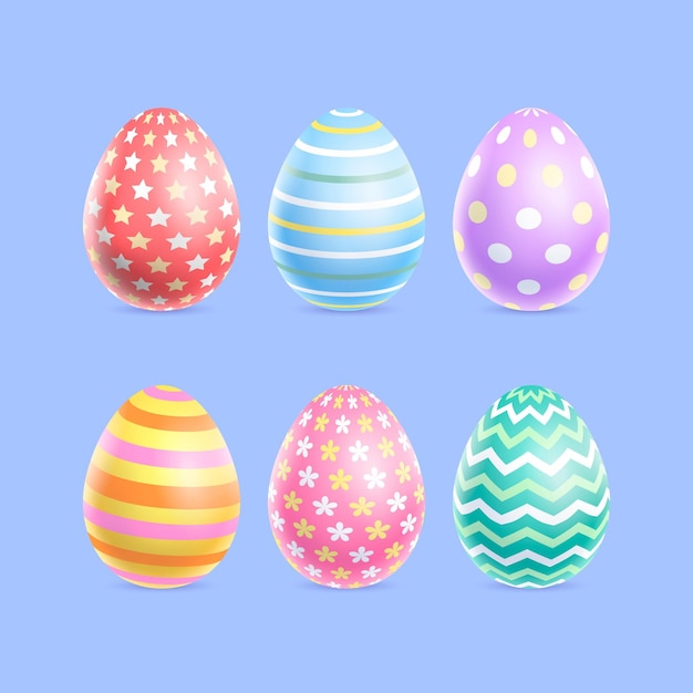 Realistic easter egg collection