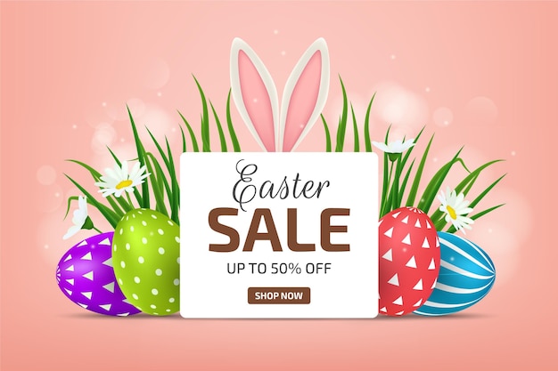 Free vector realistic easter sale illustration