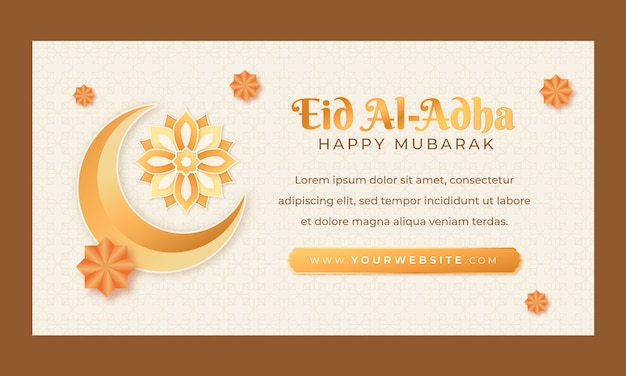 Vettore gratuito annuncio facebook realistico di eid al-adha