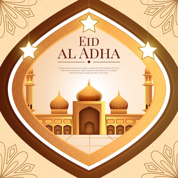 궁전과 별이 있는 현실적인 eid al-adha 그림