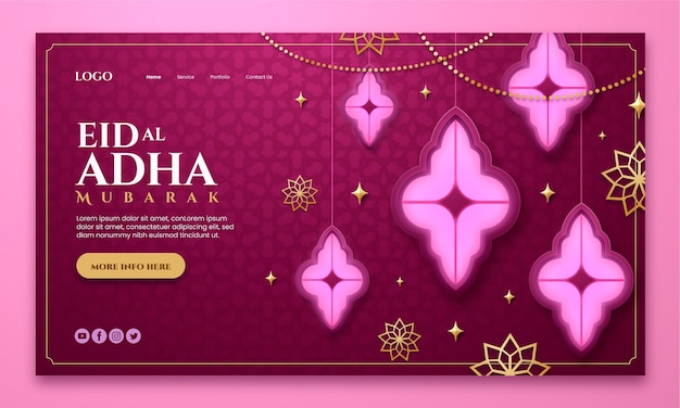 Free vector realistic eid al-adha landing page