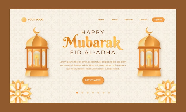 Free vector realistic eid al-adha landing page