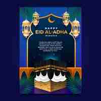 Free vector realistic eid al-adha poster