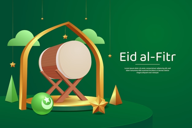 Vettore gratuito sfondo realistico di eid al-fitr