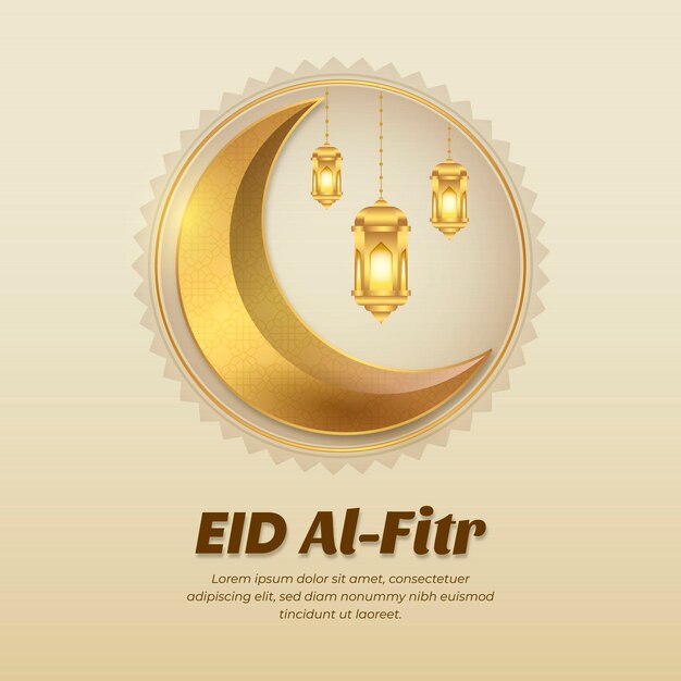 Realistic eid al-fitr illustration