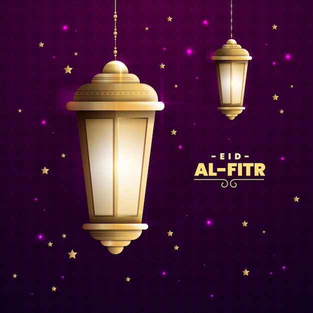 Realistic eid al-fitr illustration