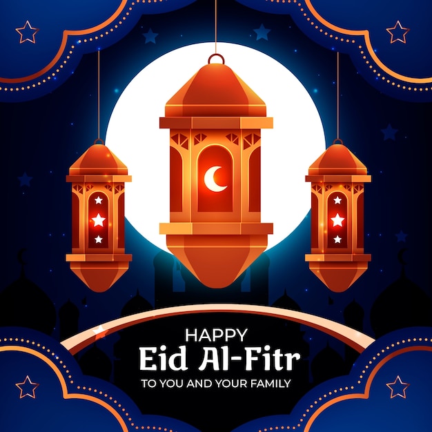 Vettore gratuito illustrazione realistica di eid al-fitr