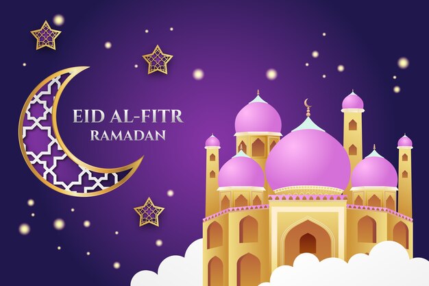 Realistic eid al-fitr illustration