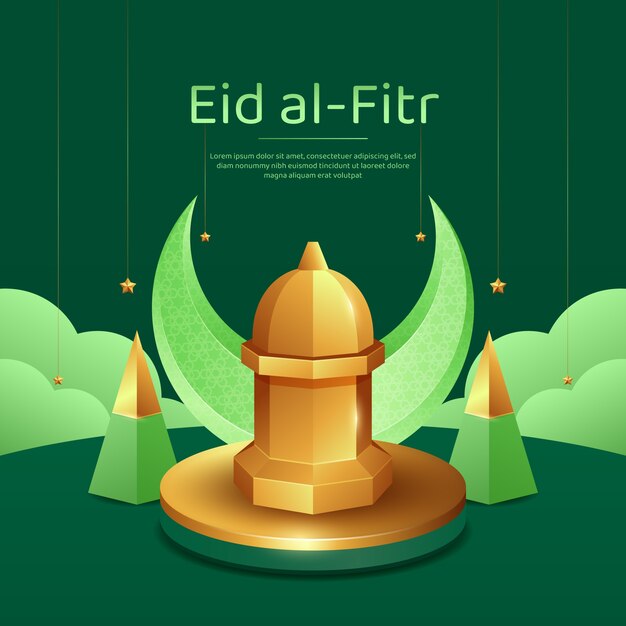 Realistic eid al-fitr illustration