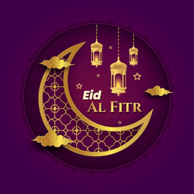 Realistic eid al-fitr illustration