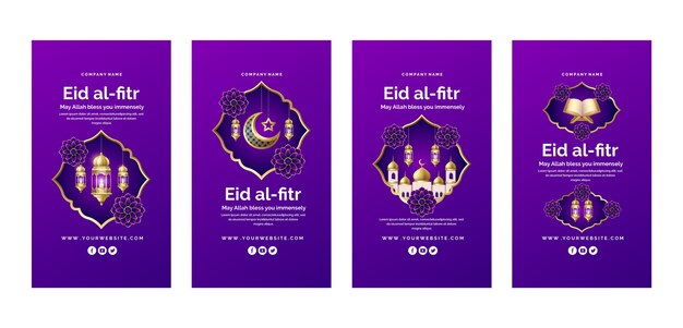 Realistic eid al-fitr instagram stories collection