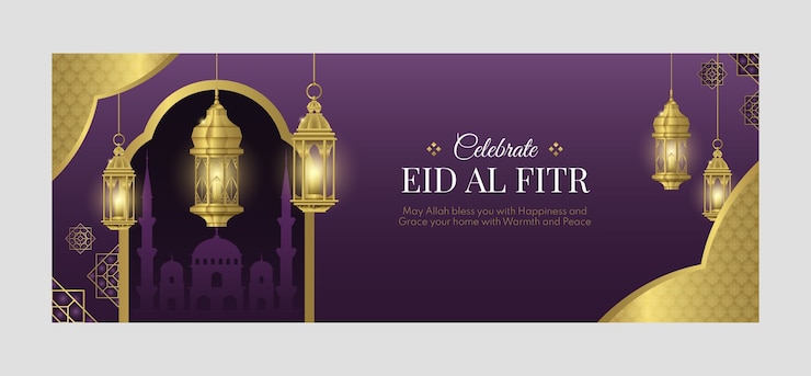 Free Vector realistic eid al-fitr social media cover template