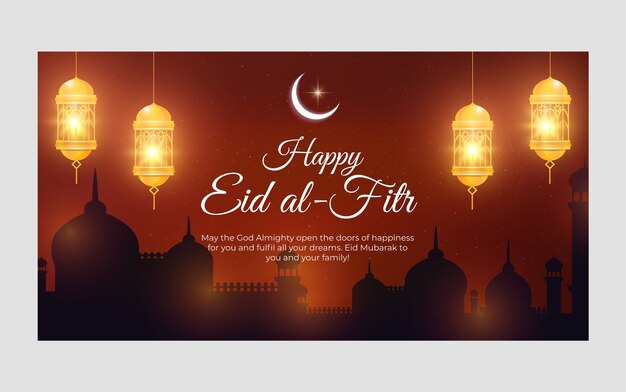 Realistic eid al-fitr social media post template