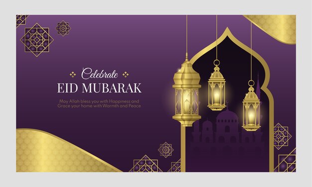 Free vector realistic eid al-fitr twitch background