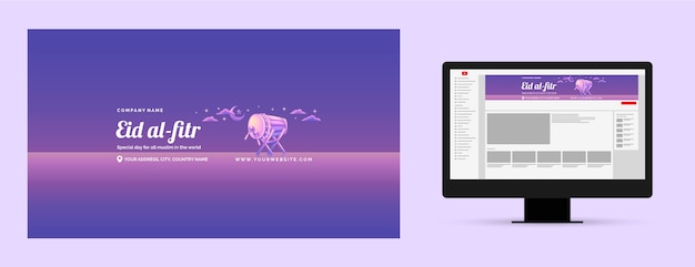 Реалистичный дизайн канала ид аль-фитр на youtube