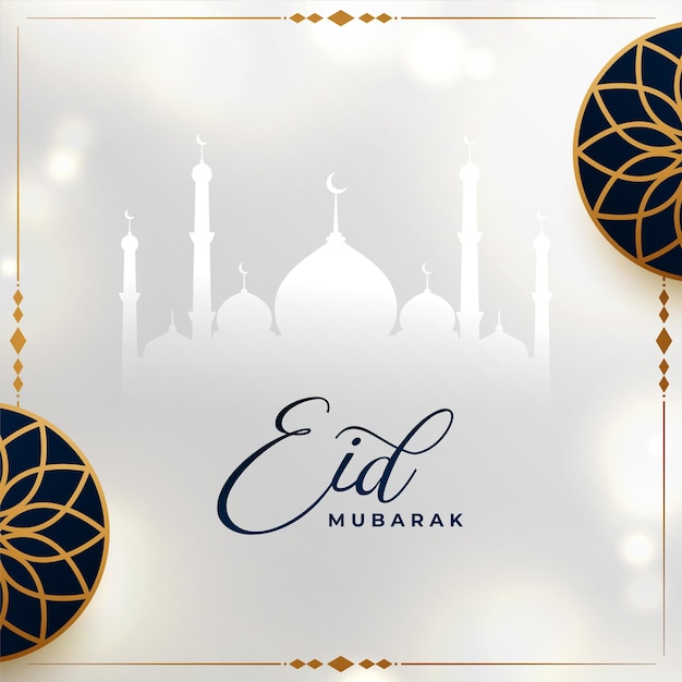 Vettore gratuito design realistico della cartolina d'auguri del festival di eid mubarak