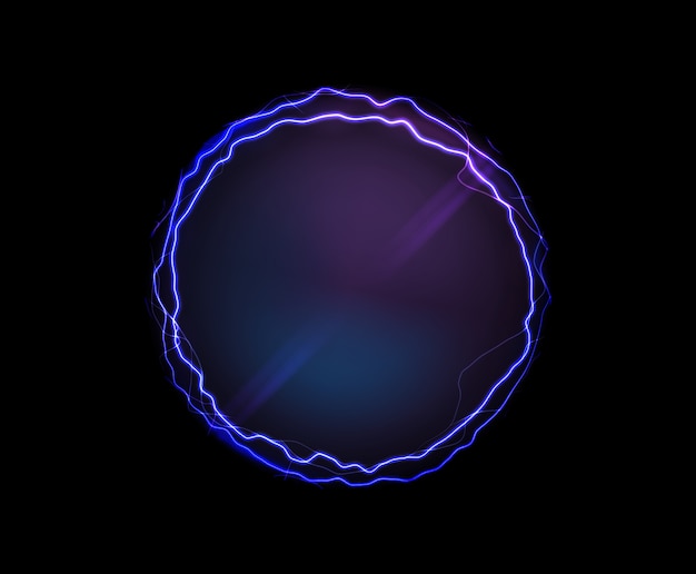 Realistic electric circle or abstract plasma round