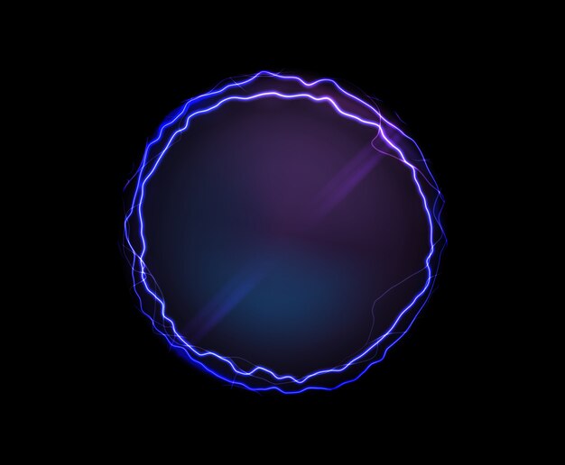 Реалистичный электрический круг или абстрактный плазменный круг
