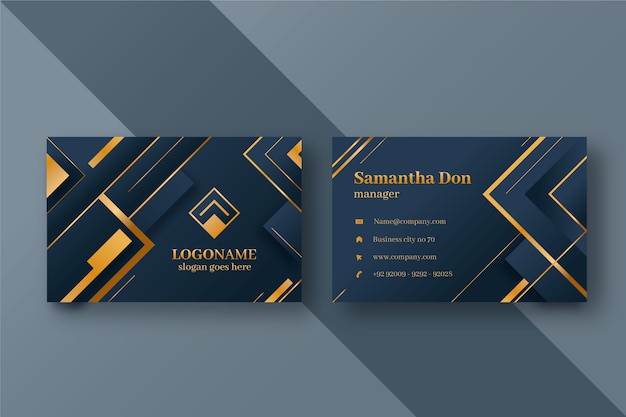 Realistic elegant horizontal business card template