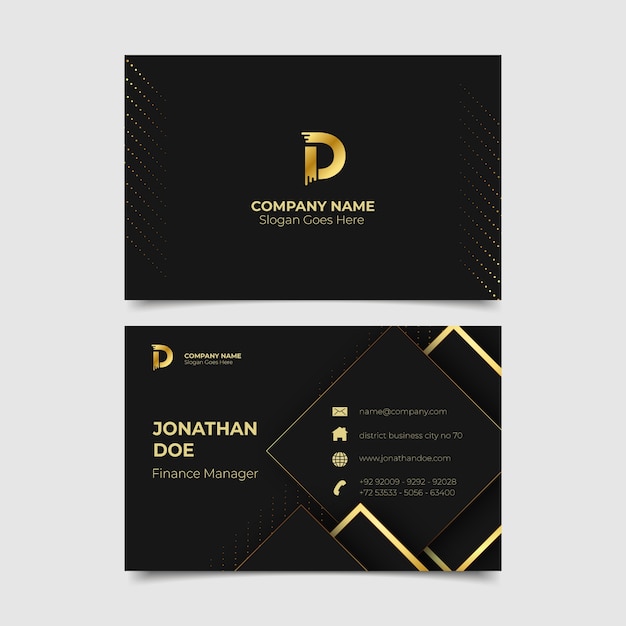 Realistic elegant horizontal business card template