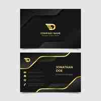 Free vector realistic elegant horizontal business card template