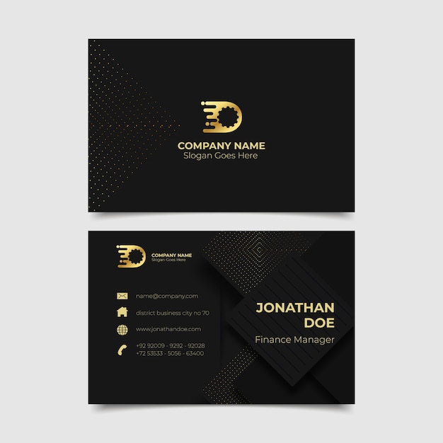 Realistic elegant horizontal business card template