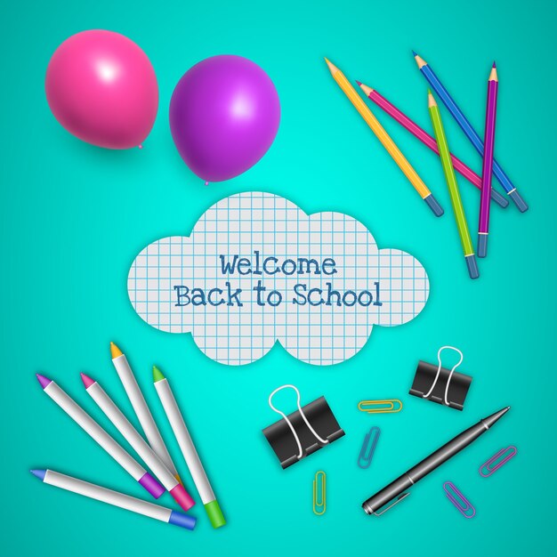 Free vector realistic elements collection for back to school event