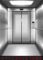 무료 벡터 내부 닫힌 문 현실적인 엘리베이터 오두막