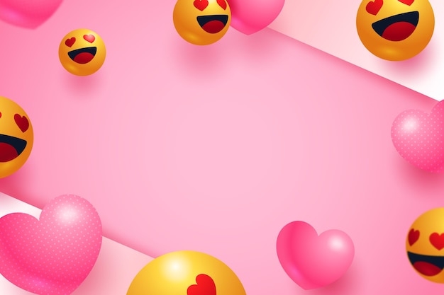 Realistic emoji love background