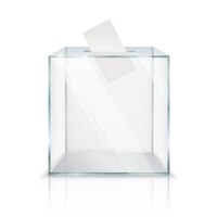 無料ベクター 現実的な空の透明な投票箱
