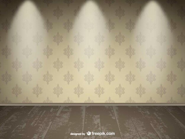 Free Vector realistic empty wall spotlight design