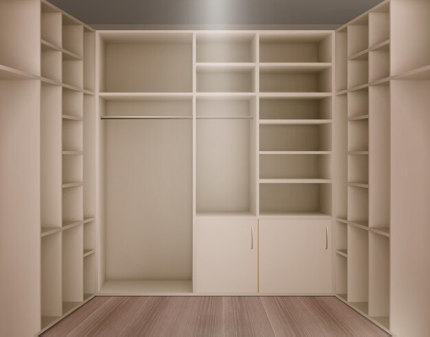 Realistic empty wardrobe