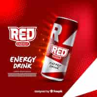 Free vector realistic energy drink ad template
