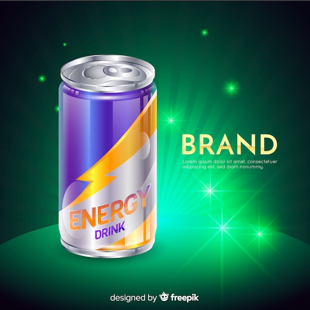 Free vector realistic energy drink advertisement