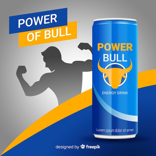 Free vector realistic energy drink advertisement