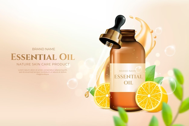 Realistic essential oil ad
