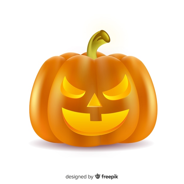 Realistic evil halloween pumpkin