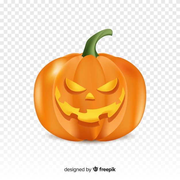 Realistic evil halloween pumpkin