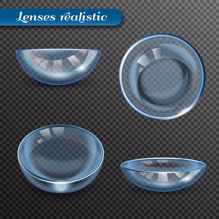 Free Vector realistic eye lenses transparent set