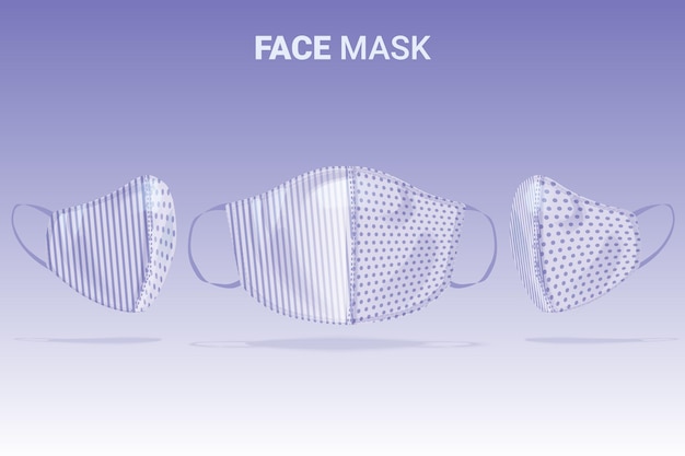 Бесплатное векторное изображение Реалистичная тканевая маска для лица