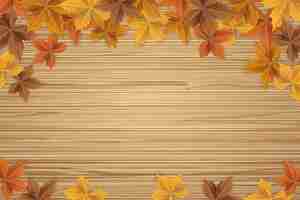 Free vector realistic fall wood background