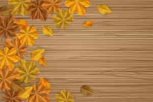 Free vector realistic fall wood background