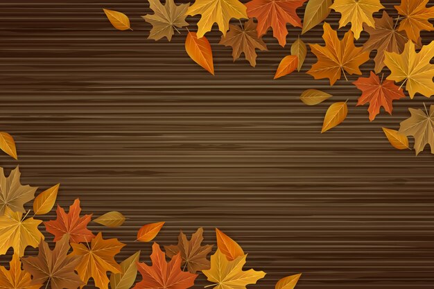 Realistic fall wood background