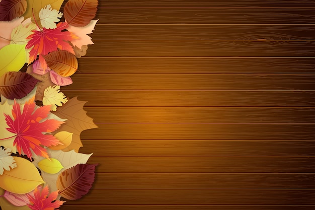 Realistic fall wood background