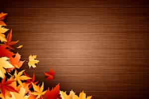 Free vector realistic fall wood background