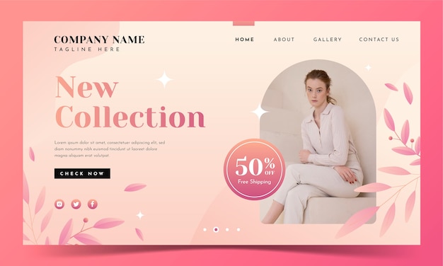 Realistic fashion collection landing page