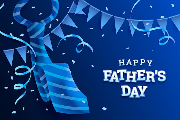 Бесплатное векторное изображение Реалистичный фон дня отца с конфетти