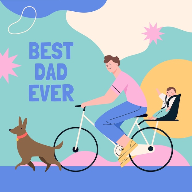 Free vector realistic father's day illustration